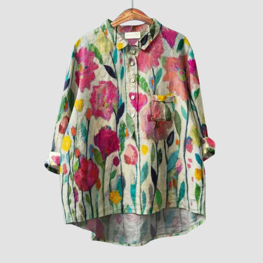 Blusa Flores Vibrantes