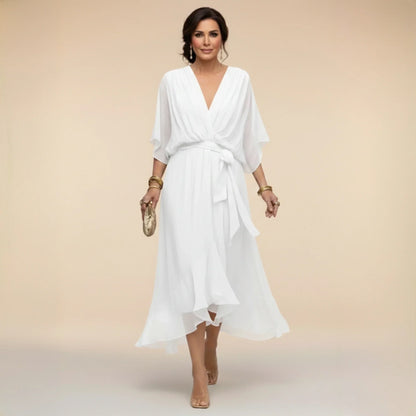 Vestido de chiffon con escote en V