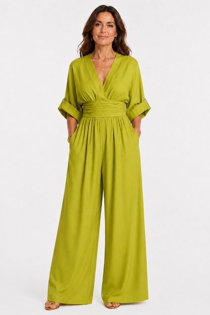 HOLBOX — Mono elegante de escote cruzado