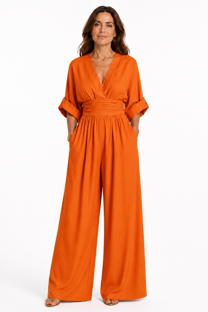 HOLBOX — Mono elegante de escote cruzado