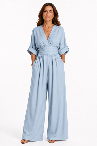 HOLBOX — Mono elegante de escote cruzado