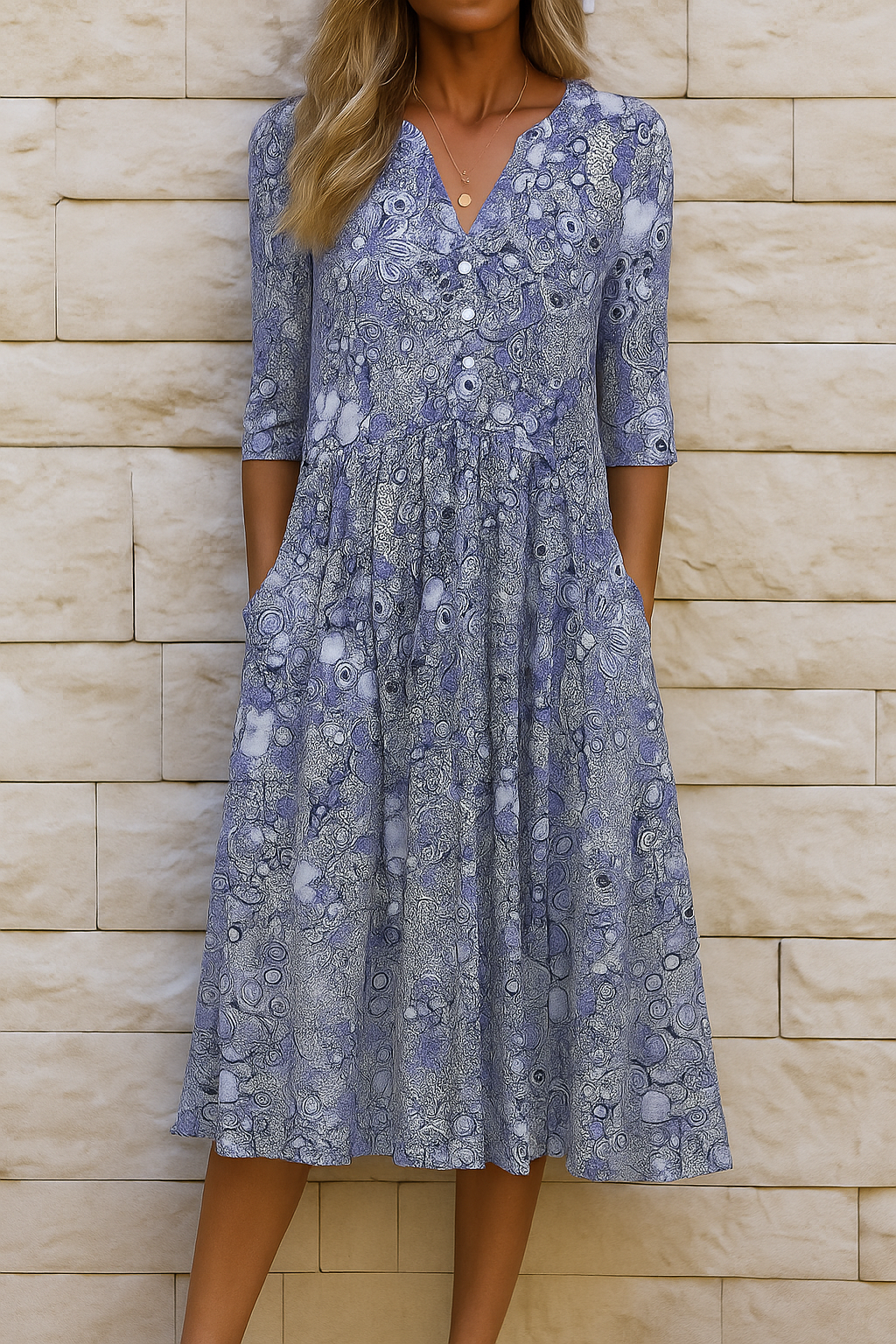 Vestido Elegante con Escote en V