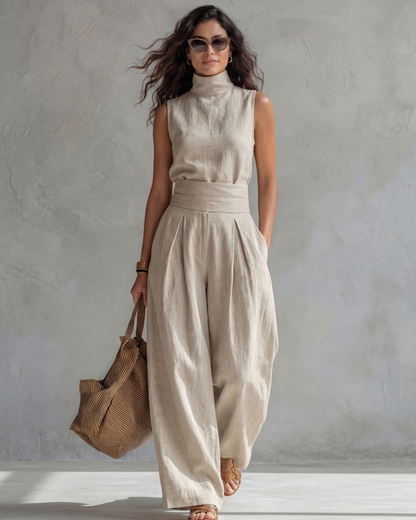 Conjunto Top y Pantalón Ancho Elegante