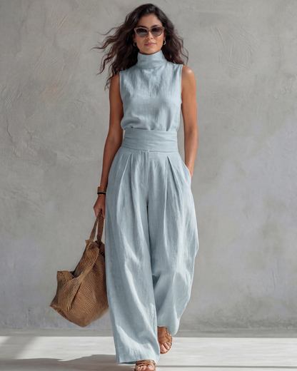 Conjunto Top y Pantalón Ancho Elegante