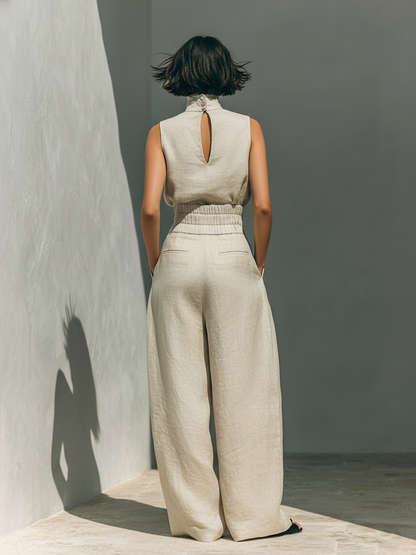 Conjunto Top y Pantalón Ancho Elegante