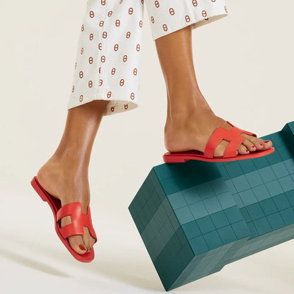 Sandalias planas estilo artesanal