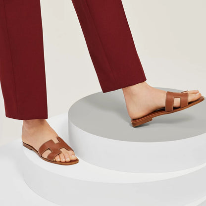 Sandalias planas estilo artesanal