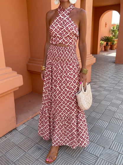 Conjunto Elegante con Diseño de Hombros Descubiertos