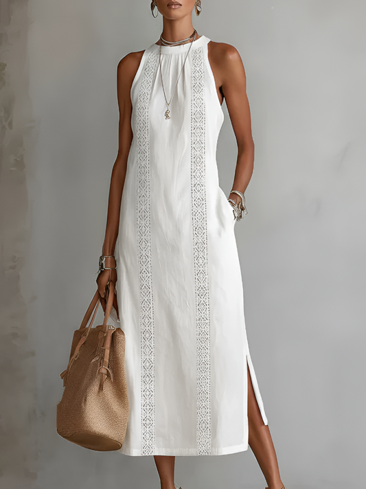 Jimena | Vestido Midi Elegante con Cuello Mao