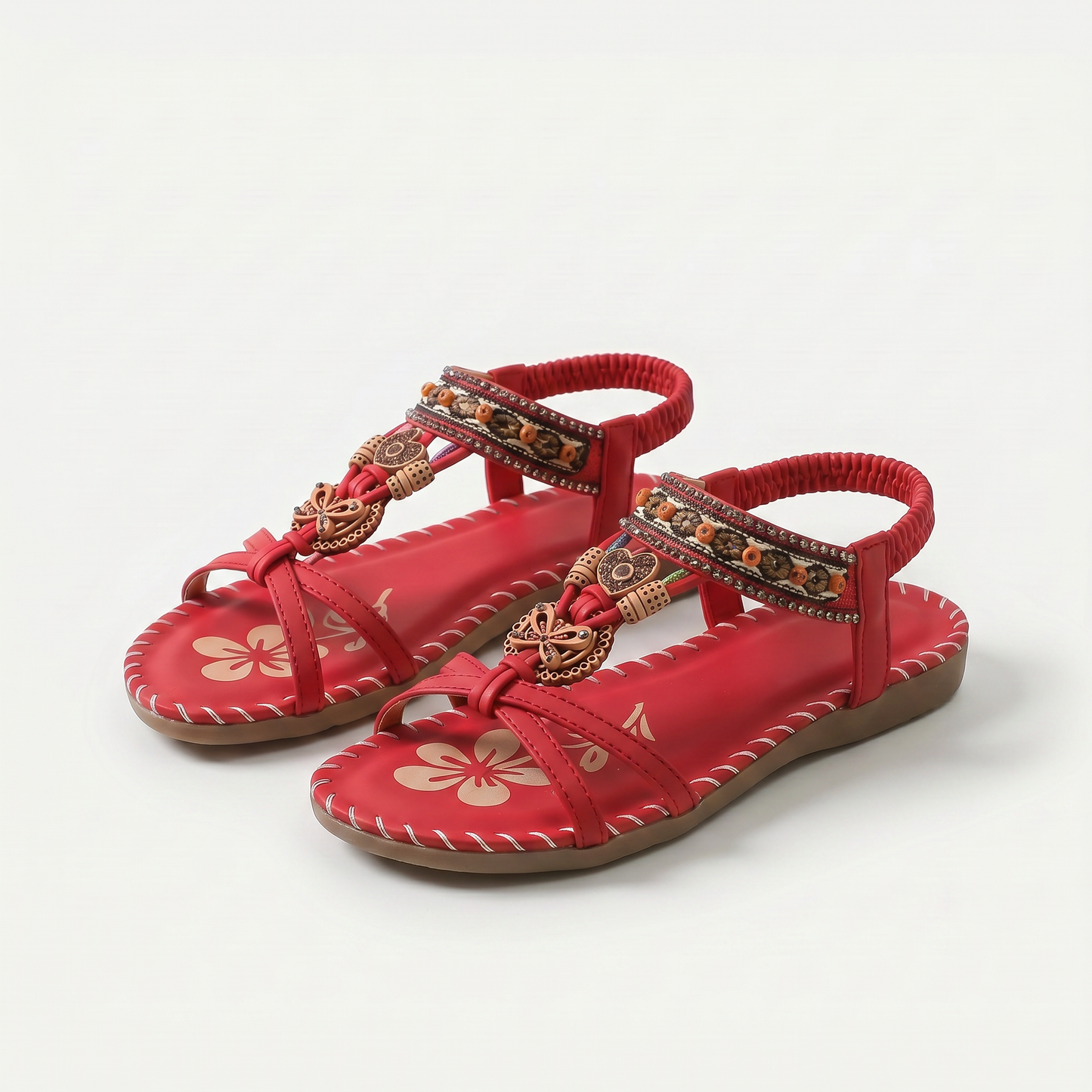 Sandalias con detalles artesanales