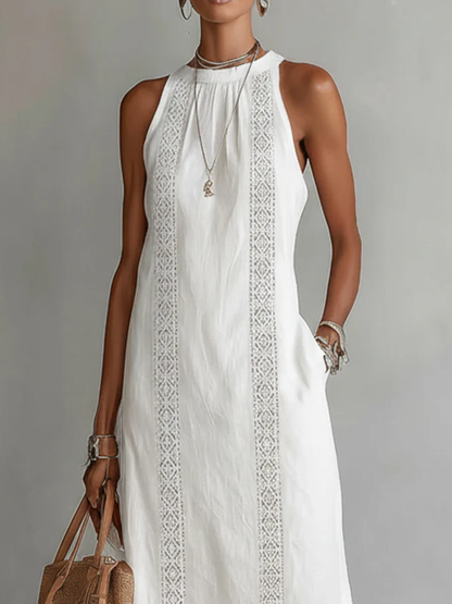 Vestido Elegante con Cuello Mao